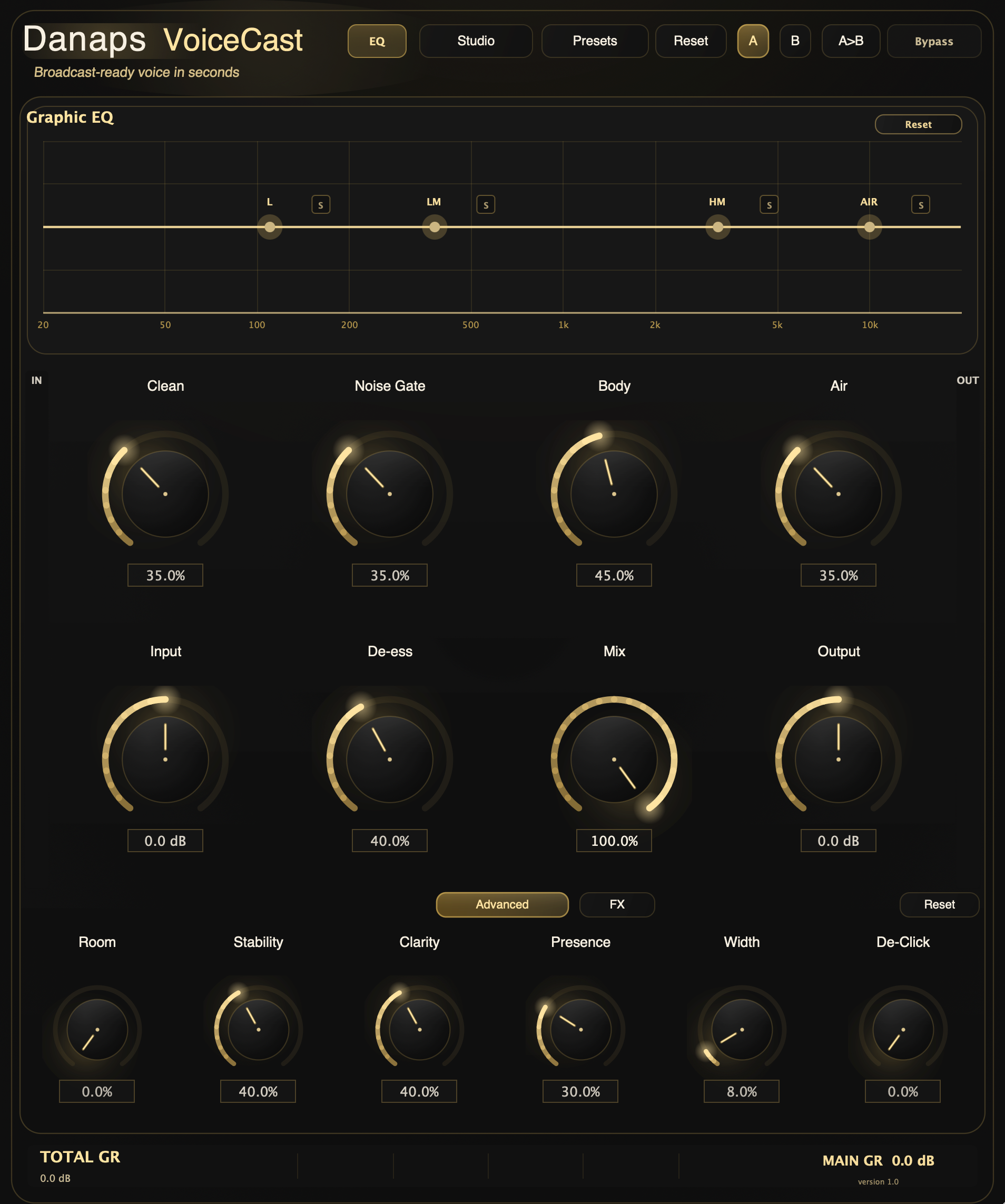 Danaps VoiceCast plugin interface