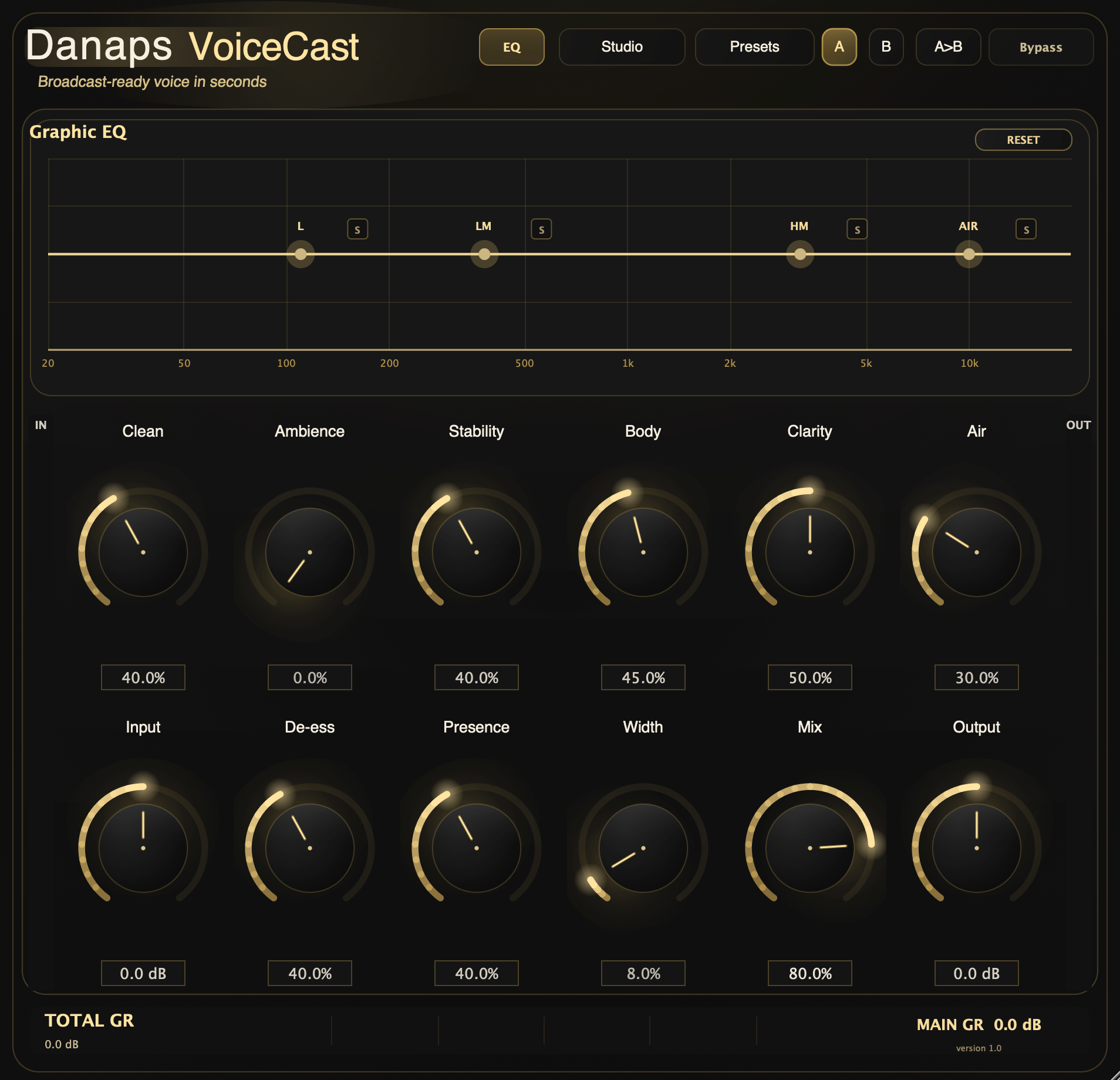 Danaps VoiceCast plugin interface